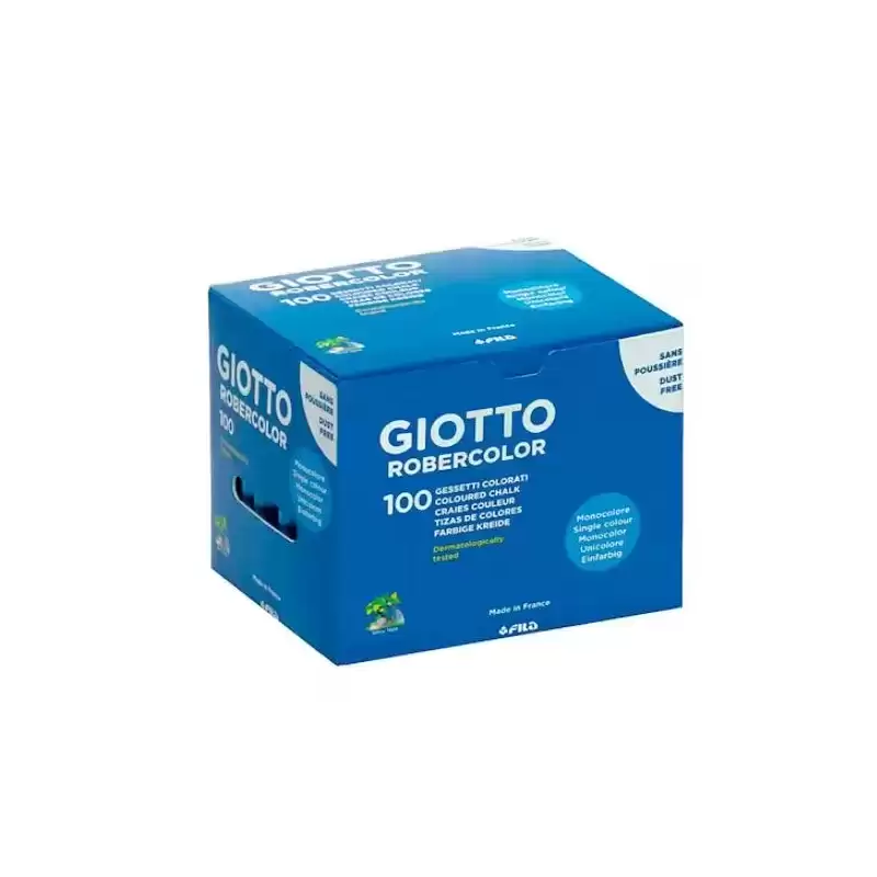 F539605 GIOTTO TIZA ROBERCOLOR AZUL ANTIPOLVO CAJA DE 100