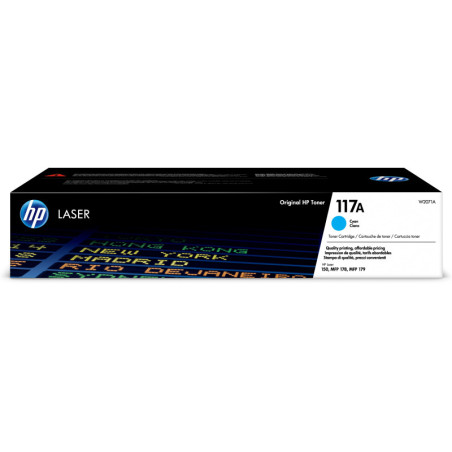 W2071A HP Cartucho de toner Original Laser 150A/178/179Fnw  117A cian (W2071A)