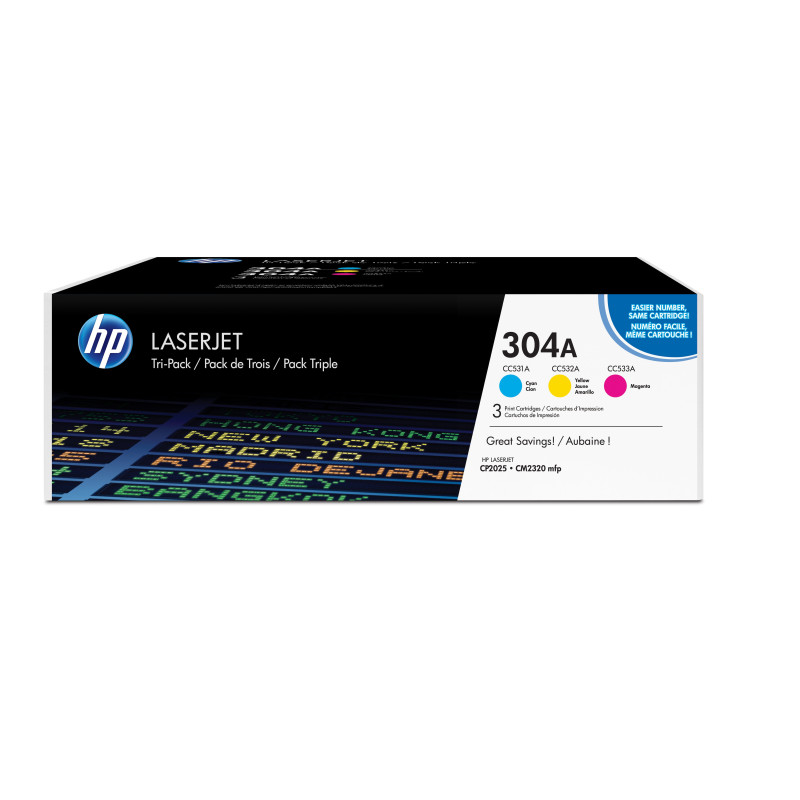 CF372AM HP TONER LASER TRICOLOR 304A PACK 3