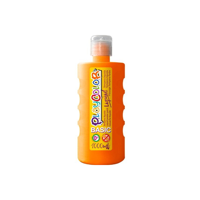 19501 PLAYCOLOR TÉMPERA LÍQUIDA BASIC NARANJA BOTELLA 1000ML