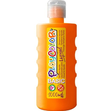 19501 PLAYCOLOR TÉMPERA LÍQUIDA BASIC NARANJA BOTELLA 1000ML
