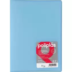 01431291 GRAFOPLÁS CARPETA CON FUNDAS POLIPLÁS SOLDADAS FOLIO 10 FUNDAS PP SEMIRÍGIDO TRANSLÚCIDO AZUL SOFT