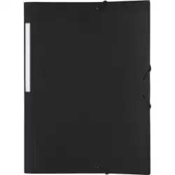 04800010 GRAFOPLÁS CARPETA CON GOMAS POLIGRAF 3 SOLAPAS FOLIO PP OPACO NEGRO