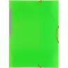 04801221 GRAFOPLÁS CARPETA CON GOMAS COLORGRAF FOLIO 3 SOLAPAS PP VERDE TRANSLÚCIDO