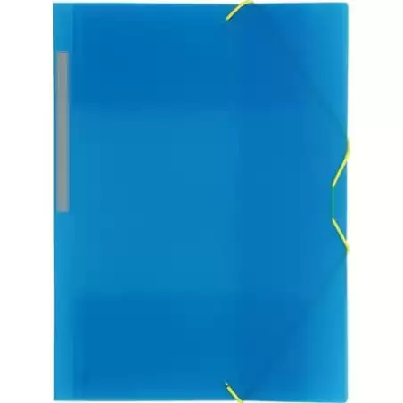 04801230 GRAFOPLÁS CARPETA CON GOMAS COLORGRAF FOLIO 3 SOLAPAS PP AZUL TRANSLÚCIDO