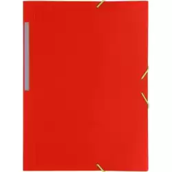 04801251 GRAFOPLÁS CARPETA CON GOMAS COLORGRAF FOLIO 3 SOLAPAS PP ROJO TRANSLÚCIDO
