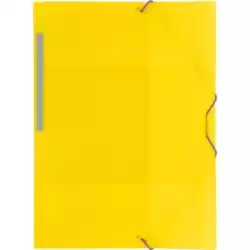 04801260 GRAFOPLÁS CARPETA CON GOMAS COLORGRAF FOLIO 3 SOLAPAS PP AMARILLO TRANSLÚCIDO