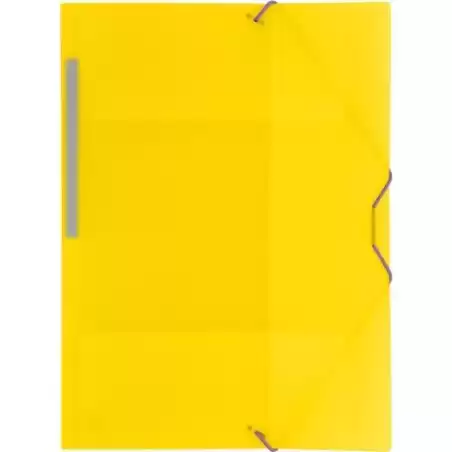 04801260 GRAFOPLÁS CARPETA CON GOMAS COLORGRAF FOLIO 3 SOLAPAS PP AMARILLO TRANSLÚCIDO
