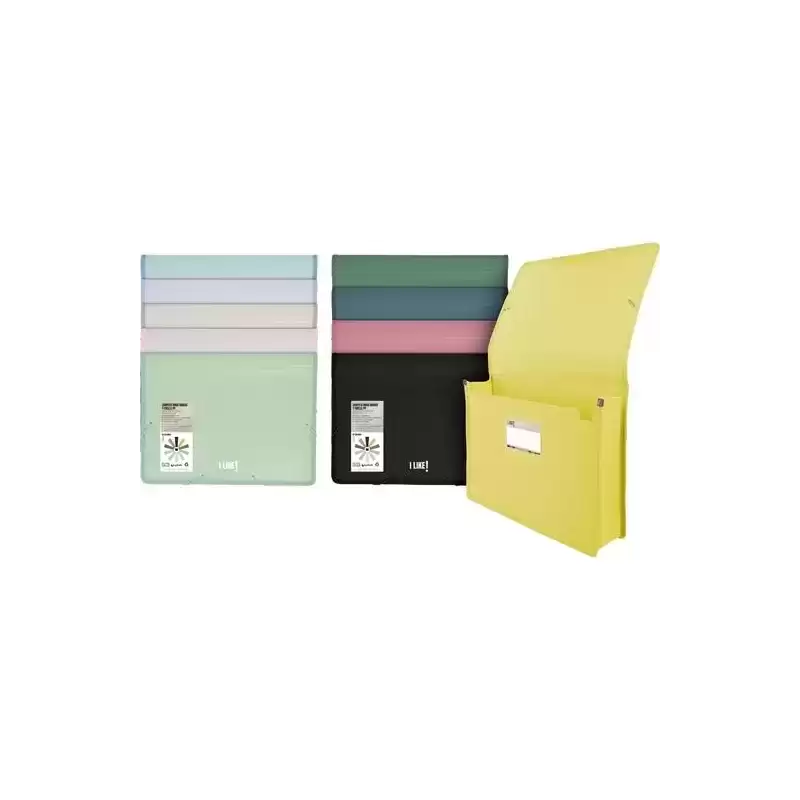 04803499 GRAFOPLÁS CARPETA MAXI CON GOMAS Y FUELLE A4+ PP SEMIRÍGIDO OPACO I LIKE3 COLORES SURTIDOS