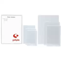 05900000 GRAFOPLÁS FUNDA PORTACARNETS PVC PIEL NARANJA 200 MICRAS C/REBAJE NIF TRANSPARENTE