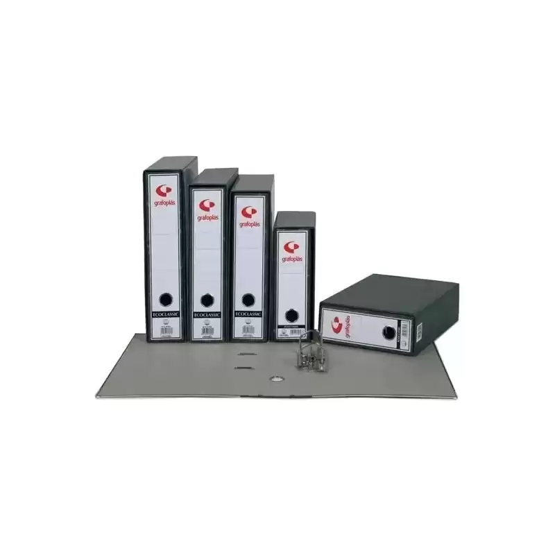 07169000 GRAFOPLÁS ARCHIVADOR PALANCA ECOCLASSIC 65MM A4 CARTÓN FORRADO JASPEADO GRIS PLOMO