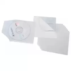 13700000 GRAFOPLÁS FUNDAS PVC ADHESIVAS PARA CD 127X127MM BLANCO BOLSA -10U-