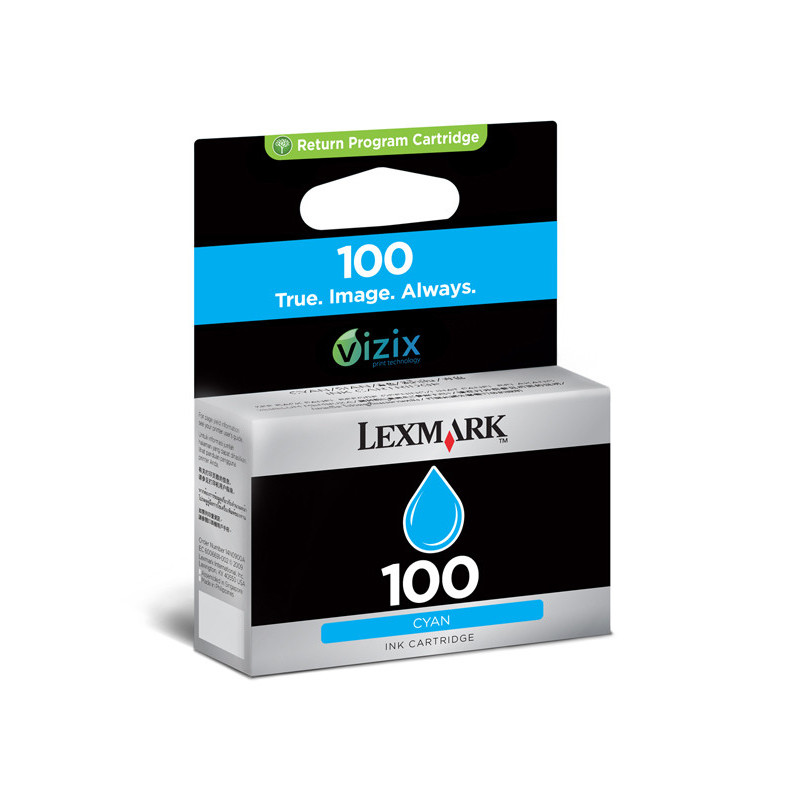 14N0900E LEXMARK S/305/405/505/605 PRO/205/705/805/905 Cartucho de tinta Cian Retornable nº100