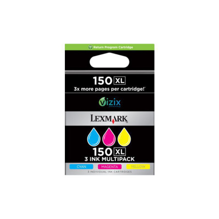 14N1807E Lexmark Pack 3 cartuchos color (CMY) Alto Rendimiento Retornables 150XL