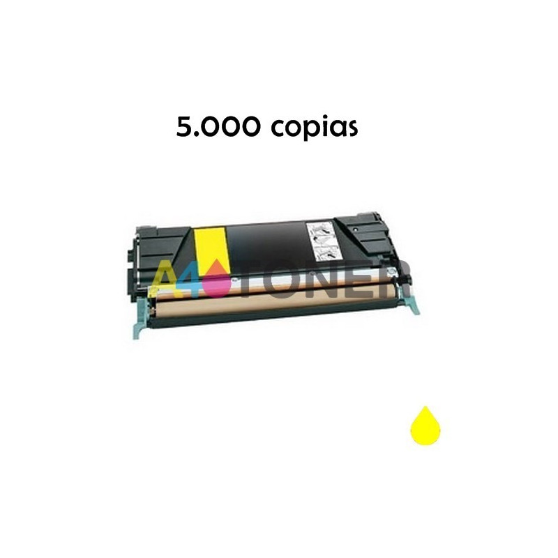 Toner Lexmark C524 amarillo compatible al toner Lexmark C524H3YG