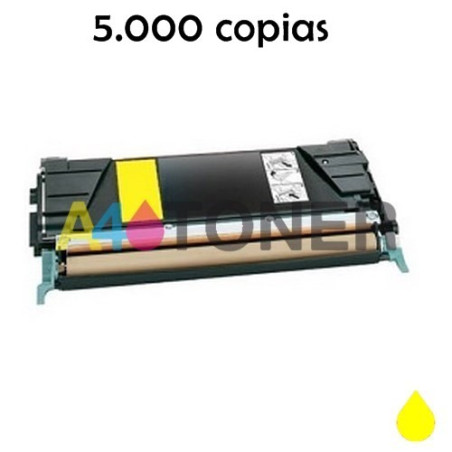 Toner Lexmark C524 amarillo compatible al toner Lexmark C524H3YG