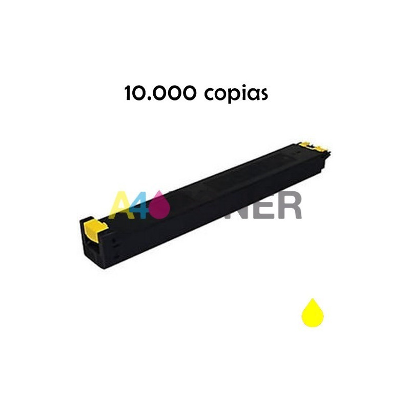 Cartucho de toner compatible Sharp MXC38GTY amarillo genérico con el toner original MXC310Y MX-C38GTY