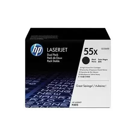 CE255XD HP TONER NEGRO LASERJET P3011/P3015 - 55X (PACK 2)