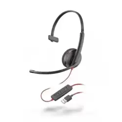8X214A6 HP POLY AURICULARES BLACKWIRE C3210 DIADEMA MONOAURAL MICRÓFONO CONTROL DE VOLUMEN CABLE USB A/C