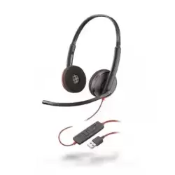 8X228AA HP POLY AURICULARES BLACKWIRE C3220 DIADEMA BIAURAL ESTÉREO MICRÓFONO CONTROL DE VOLUMEN CABLE USB-A NEGRO