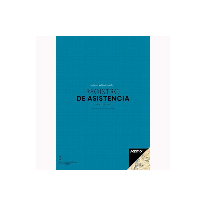 P162 ADDITIO REGISTRO DE ASISTENCIA PARA EL ALUMNADO 16 PÁGINAS PVC AZUL