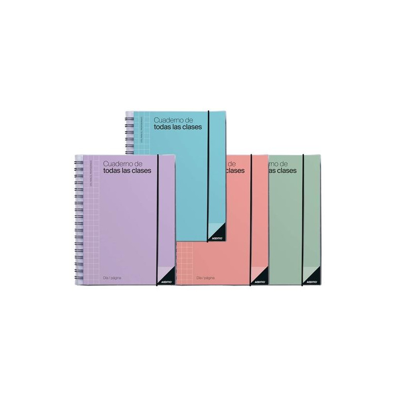 P232 ADDITIO CUADERNO DE TODAS LAS CLASES PARA EL PROFESORADO D/P ESPIRAL DOBLE 256 PÁGINAS PVC C/SURTIDOS