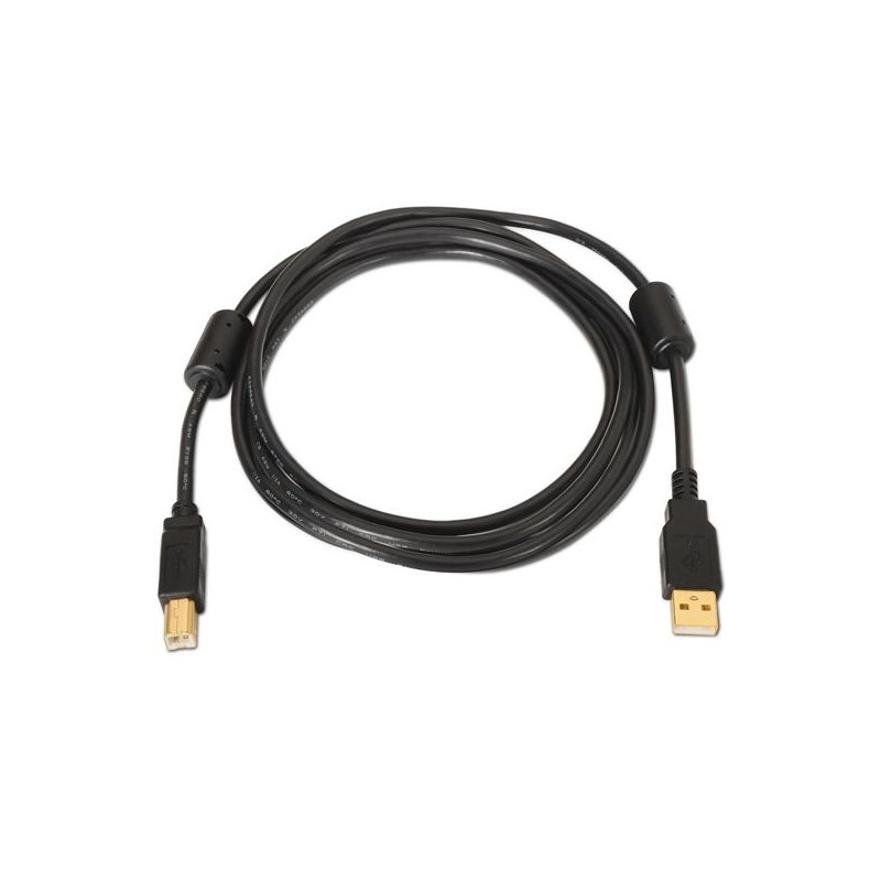 A101-0009 AISENS CABLE USB 2.0 IMPRESORA ALTA CALIDAD CON FERRITA TIPO A/M - B/M NEGRO 2