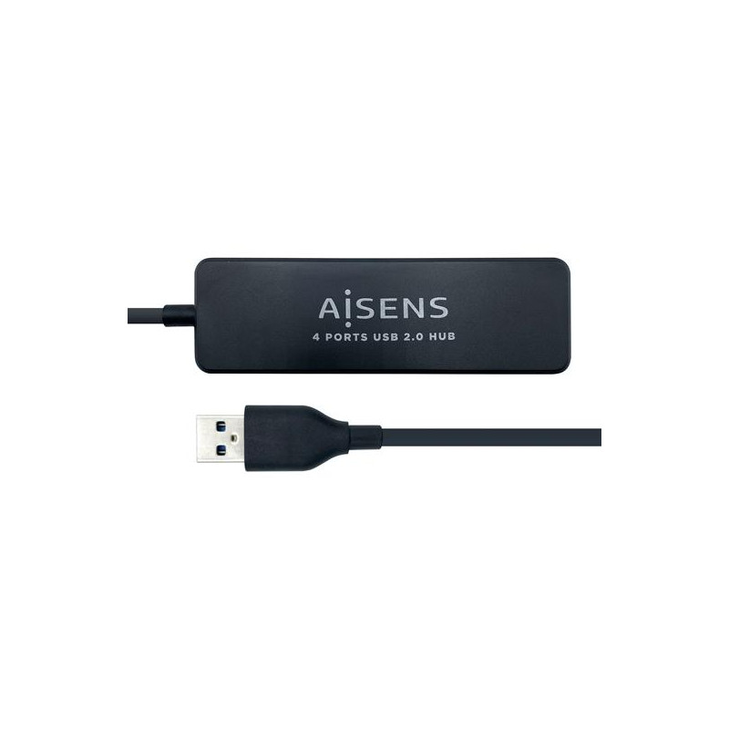 A104-0402 AISENS HUB USB 2.0 TIPO A/M - 4XTIPO A/H NEGRO 30CM