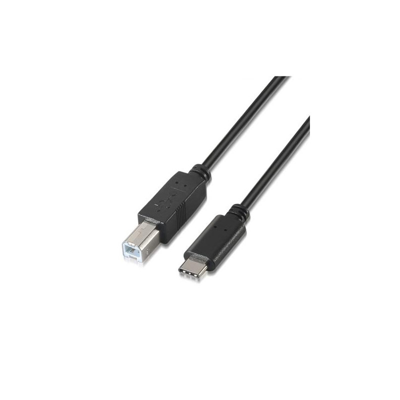 A107-0053 AISENS CABLE USB 2.0 IMPRESORA 3A TIPO USB-C/M - B/M NEGRO 1