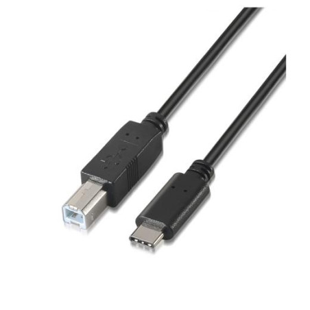 A107-0053 AISENS CABLE USB 2.0 IMPRESORA 3A TIPO USB-C/M - B/M NEGRO 1