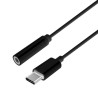 A109-0385 AISENS CONVERSOR USB-C A AUDIO ESTILO APPLE USB-C/M - JACK 3.5/H NEGRO 15CM