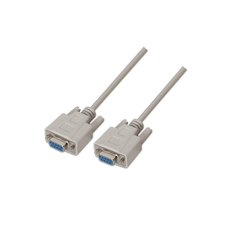 A112-0066 AISENS CABLE SERIE RS232 DB9/H-DB9/H BEIGE 1