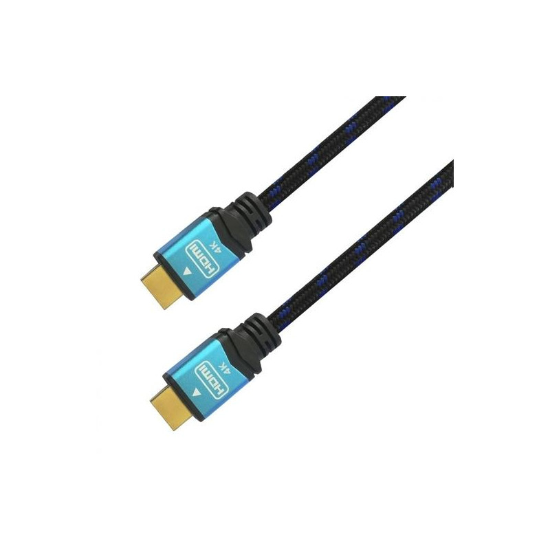 A120-0357 AISENS CABLE HDMI V2.0 PREMIUM ALTA VELOCIDAD HEC 4K@60HZ 18GBPS A/M - A/M NEGRO/AZUL 2M