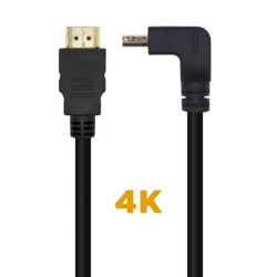 A120-0457 AISENS CABLE HDMI V2.0 ACODADO PREMIUM ALTA VELOCIDAD HEC 4K@60HZ 18GBPS A/M - A/M NEGRO 2M