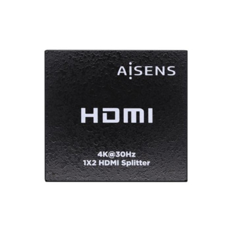 A123-0506 AISENS DUPLICADOR HDMI 4K@30HZ 1X2 CON ALIMENCIÓN NEGRO