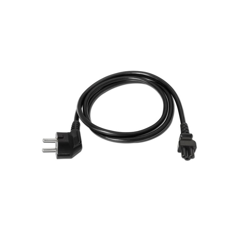 A132-0172 AISENS CABLE ALIMENTACIÓN TRÉBOL CEE7 ACODADO/M - C5/H NEGRO 1