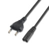 A132-0173 AISENS CABLE ALIMENTACIÓN FORMA 8 CEE7 16/M-C7/H NEGRO 1