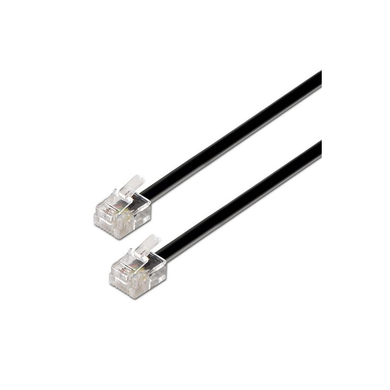 A143-0319 AISENS CABLE DE TELÉFONO 6P4C M - M NEGRO 2