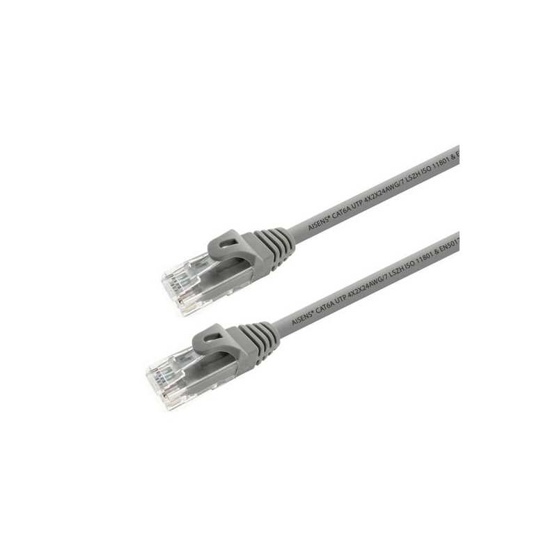 A145-0324 AISENS CABLE DE RED LATIGUILLO RJ45 LSZH CAT.6A 500MHZ UTP AWG24 GRIS 25CM