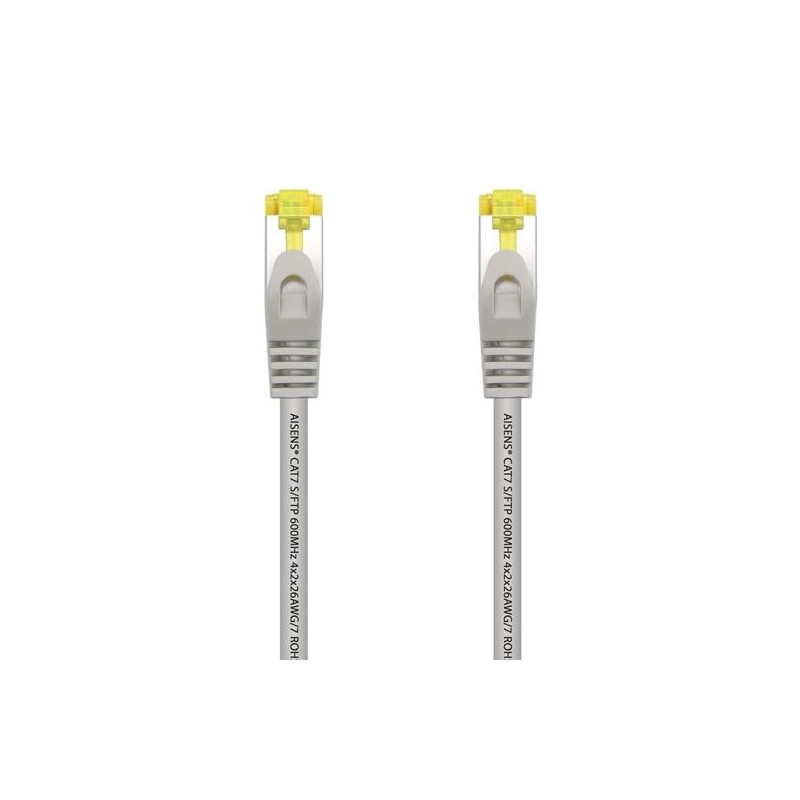 A146-0334 AISENS CABLE DE RED LATIGUILLO RJ45 LSZH CAT.7 600MHZ S/FTP PIMF AWG26 GRIS 1