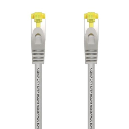 A146-0334 AISENS CABLE DE RED LATIGUILLO RJ45 LSZH CAT.7 600MHZ S/FTP PIMF AWG26 GRIS 1