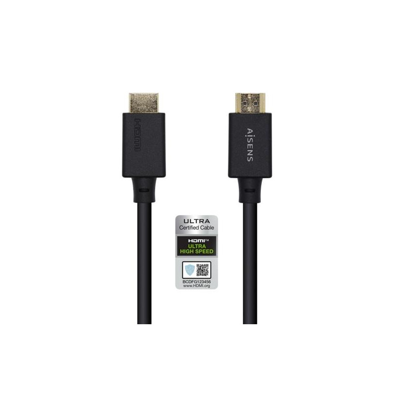 A150-0420 AISENS CABLE HDMI V2.1 PREMIUM ALTA VELOCIDAD HEC 8K@60HZ 48GBPS A/M - A/M NEGRO 0