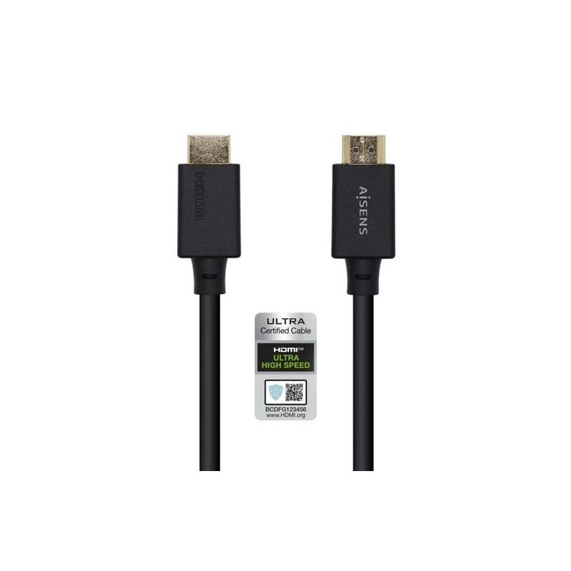 A150-0422 AISENS CABLE HDMI V2.1 PREMIUM ALTA VELOCIDAD HEC 8K@60HZ 48GBPS A/M - A/M NEGRO 1