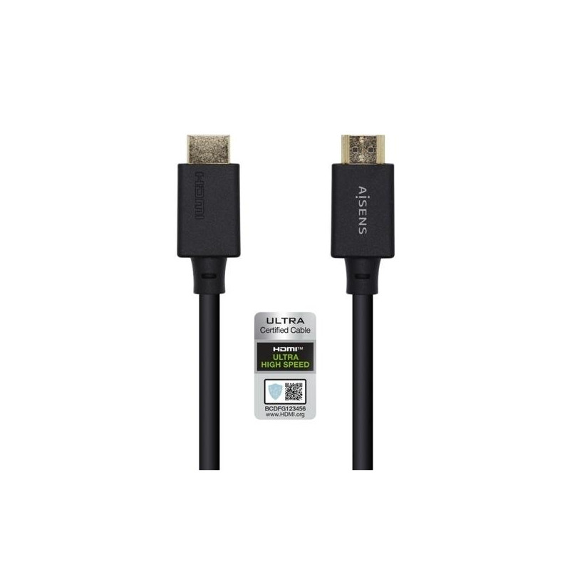 A150-0423 AISENS CABLE HDMI V2.1 PREMIUM ALTA VELOCIDAD HEC 8K@60HZ 48GBPS A/M - A/M NEGRO 2