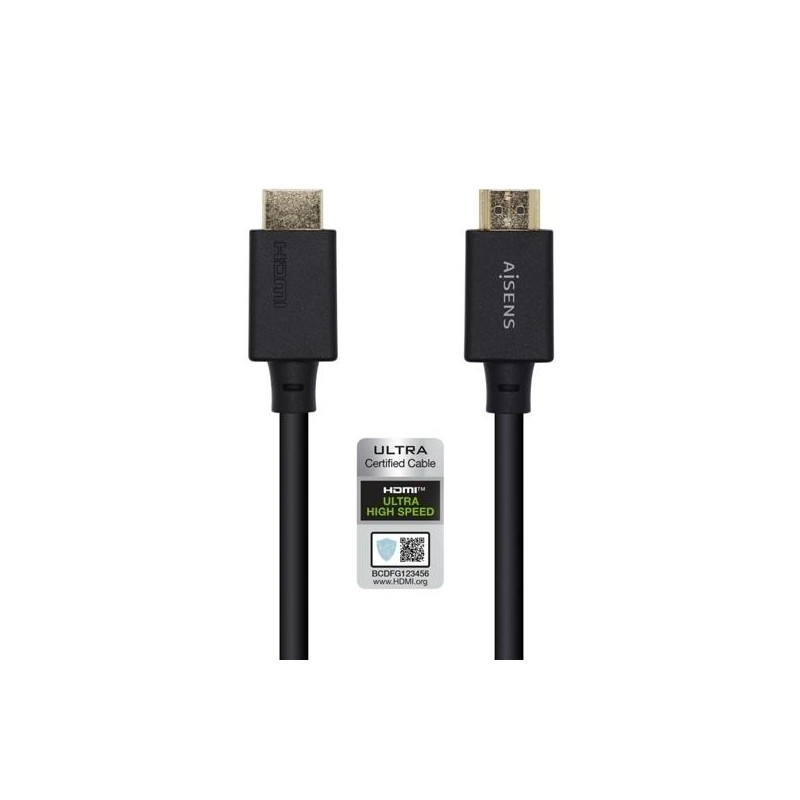 A150-0424 AISENS CABLE HDMI V2.1 PREMIUM ALTA VELOCIDAD HEC 8K@60HZ 48GBPS A/M - A/M NEGRO 3