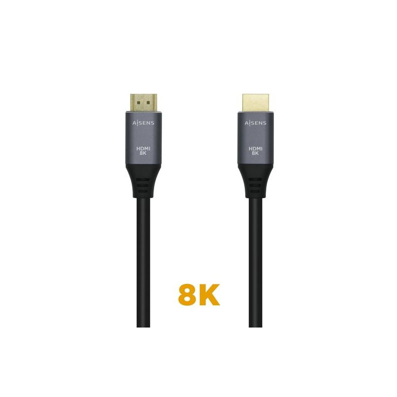 A150-0425 AISENS CABLE HDMI V2.1 PREMIUM ALTA VELOCIDAD HEC 8K@60HZ 48GBPS A/M - A/M GRIS/NEGRO 0