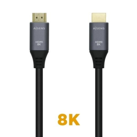 A150-0428 AISENS CABLE HDMI V2.1 PREMIUM ALTA VELOCIDAD HEC 8K@60HZ 48GBPS A/M - A/M GRIS/NEGRO 2