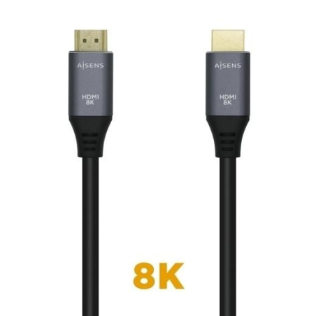 A150-0429 AISENS CABLE HDMI V2.1 PREMIUM ALTA VELOCIDAD HEC 8K@60HZ 48GBPS A/M - A/M GRIS/NEGRO 3