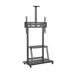 FT100E-135 AISENS SOPORTE DE SUELO ECO CON RUEDAS + BANDEJA DE DVD + SOPORTE PARA CAMARA 150 KG TV-37-100" NEGRO