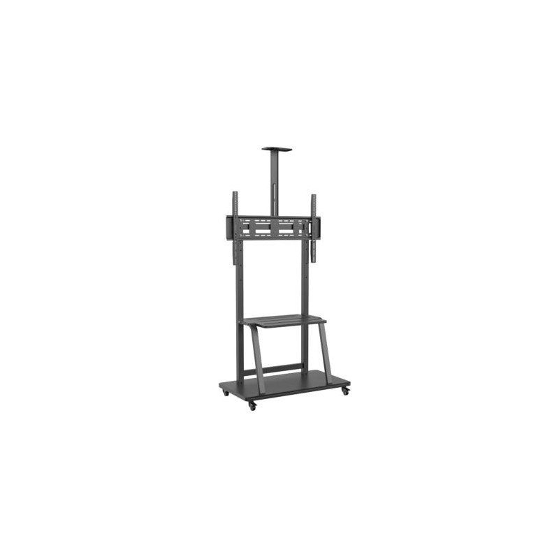 FT100E-135 AISENS SOPORTE DE SUELO ECO CON RUEDAS + BANDEJA DE DVD + SOPORTE PARA CAMARA 150 KG TV-37-100" NEGRO